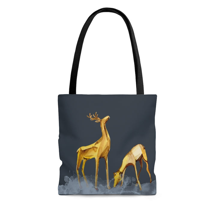 Golden Deer Holiday Tote Bag