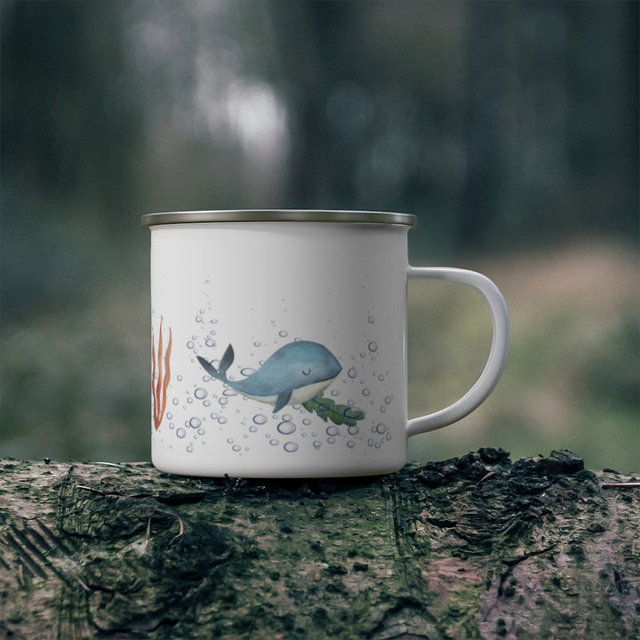 Blue Whale Sleeps Enamel Mug