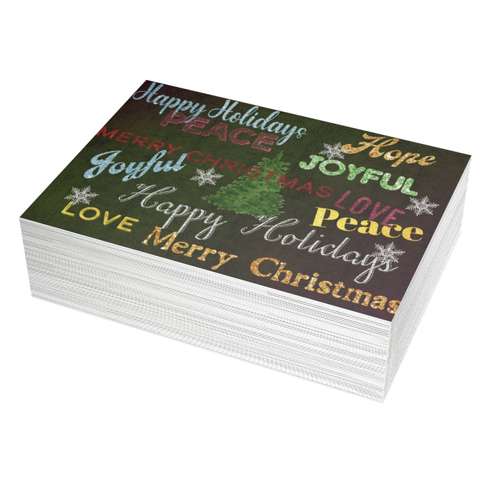 Collage Words Greeting Cards