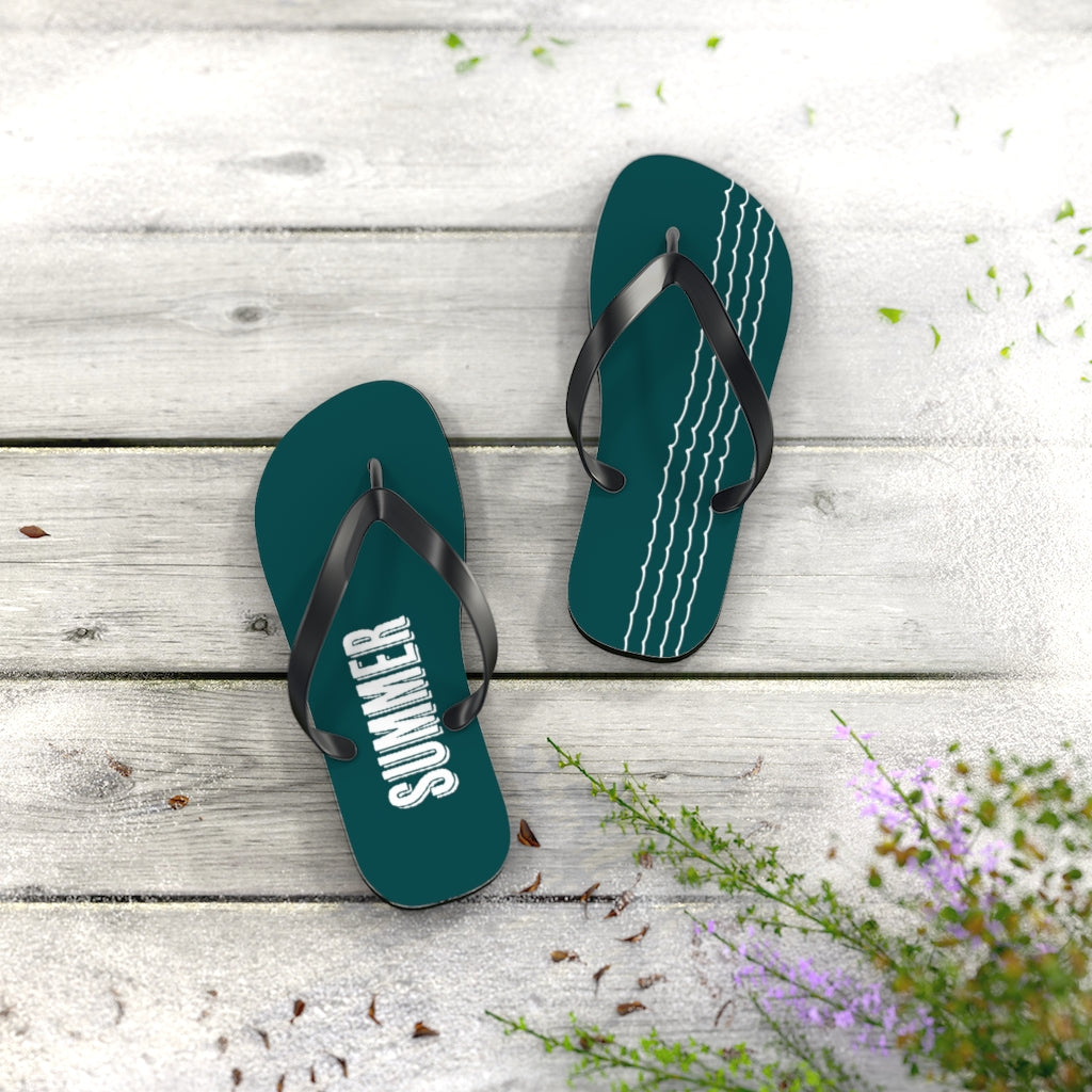 Summer-Green Flip Flops
