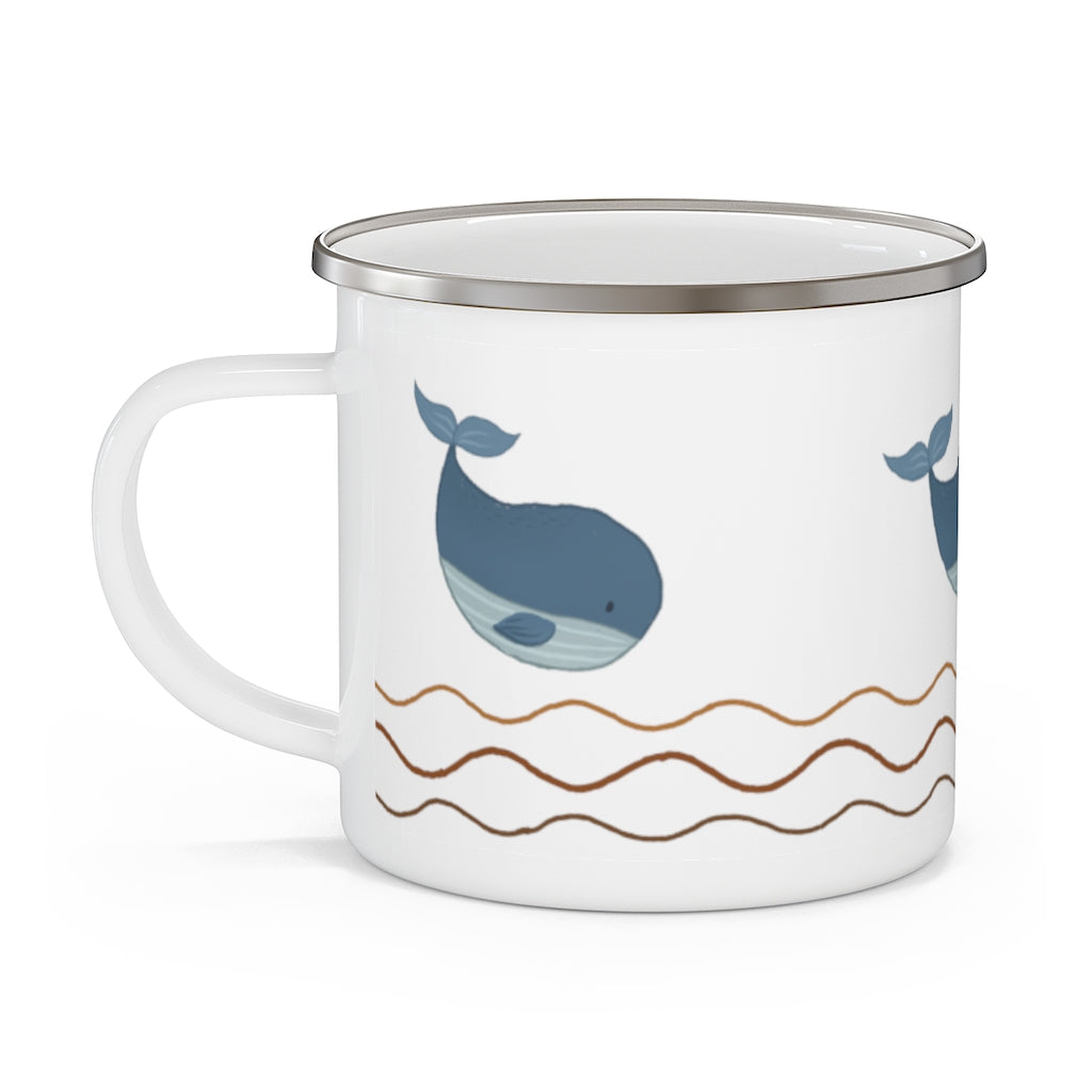 Blue Whale Enamel Mug