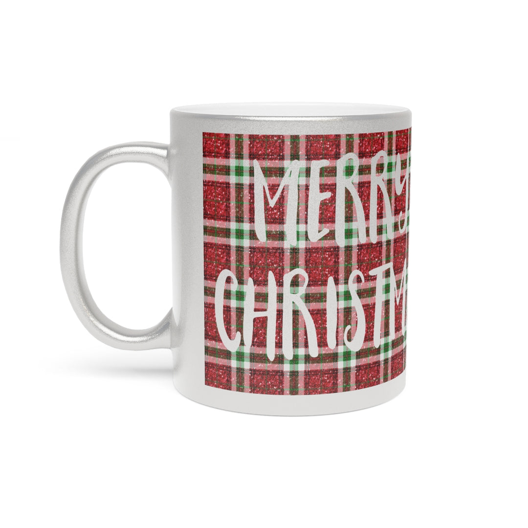 Merry Christmas Plaid Metallic Mug