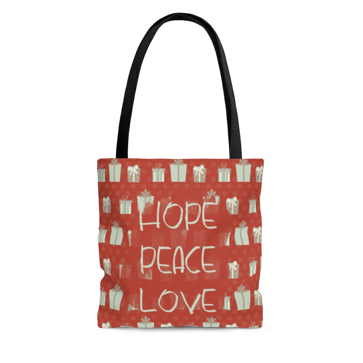 Hope Peace and Love Holiday Tote Bag