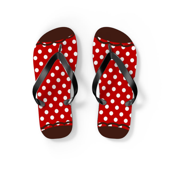 Red and Brown  Flip Flops