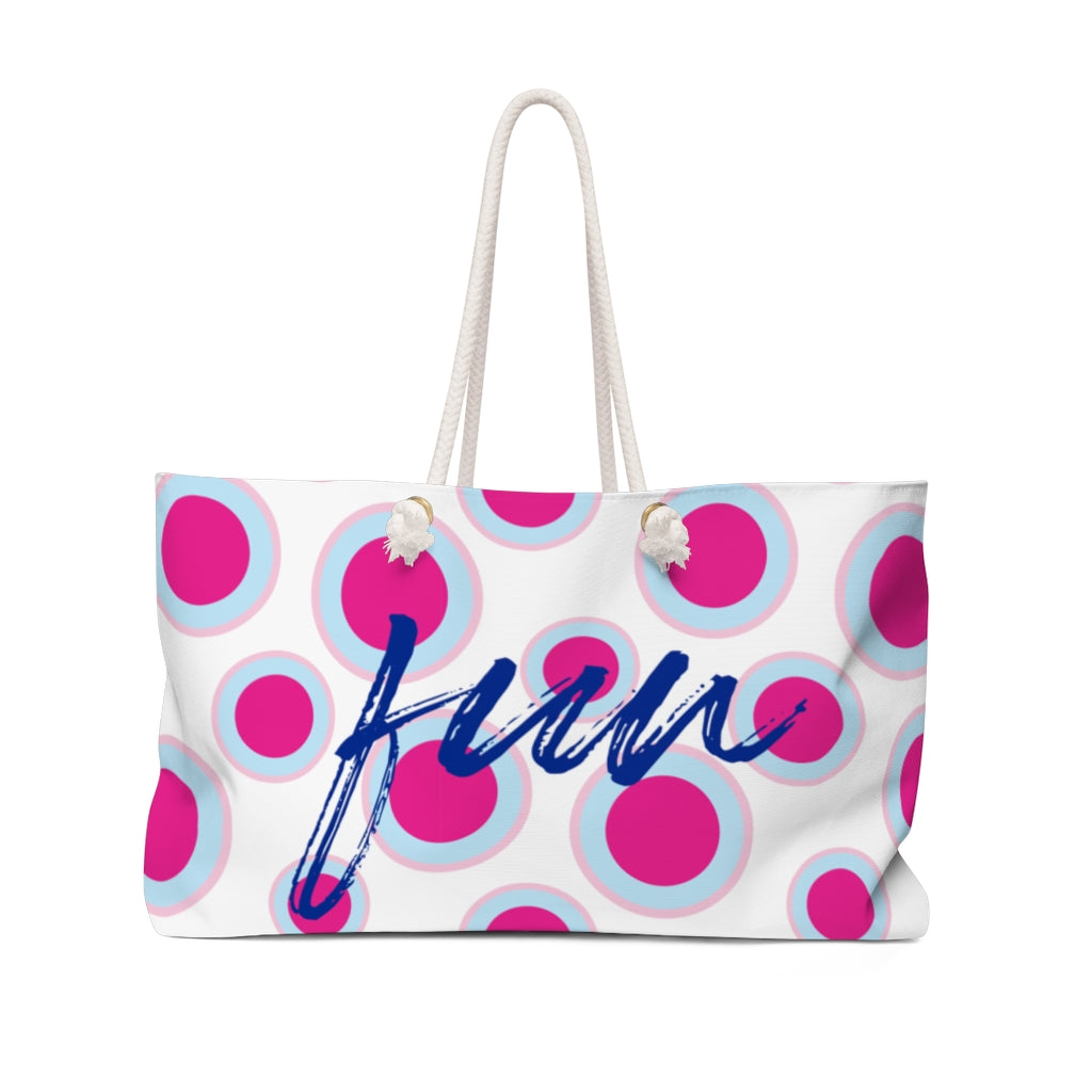 Fun Pink Dots Weekender Bag