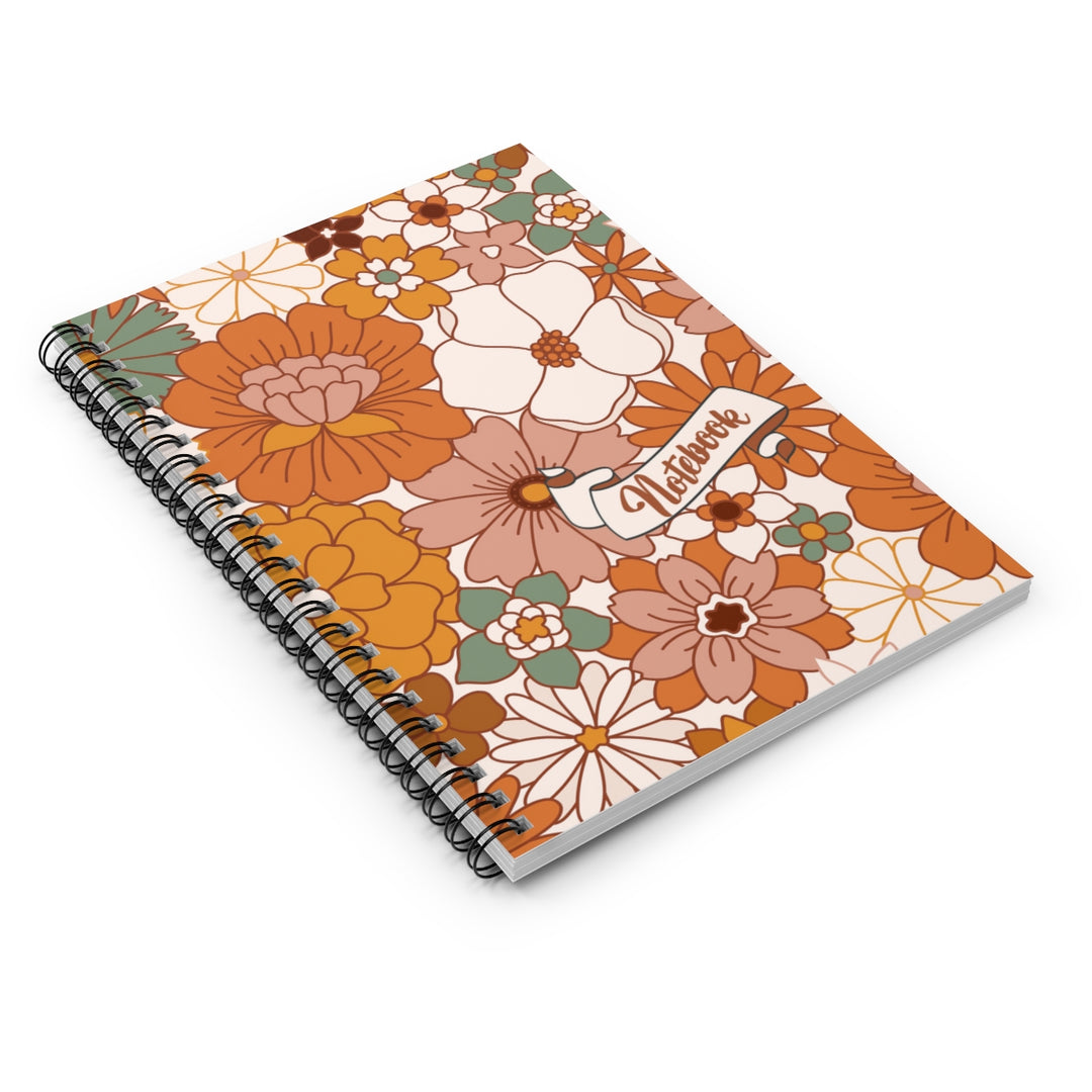 Retro Flowers Fall Spiral Notebook