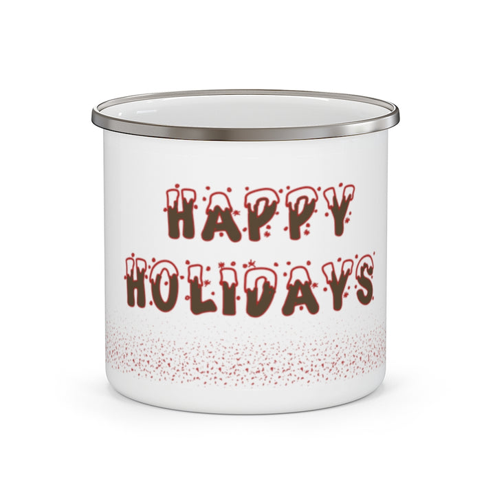 Happy Holidays Enamel Mug