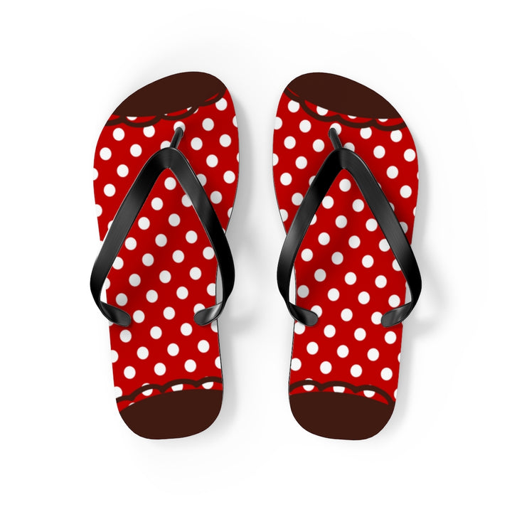 Red and Brown  Flip Flops