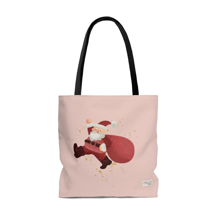 Santa Pink Holiday Tote Bag
