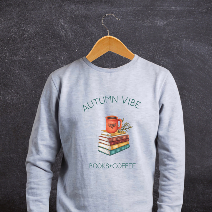 Autumn Vibe Books+Coffee Long Sleeve Tee