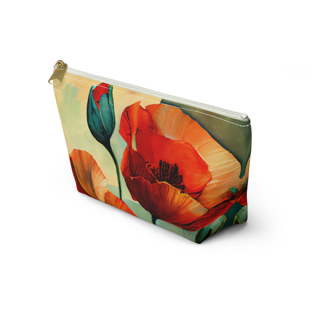 Blooming Poppies Colorful Cosmetic Pouch