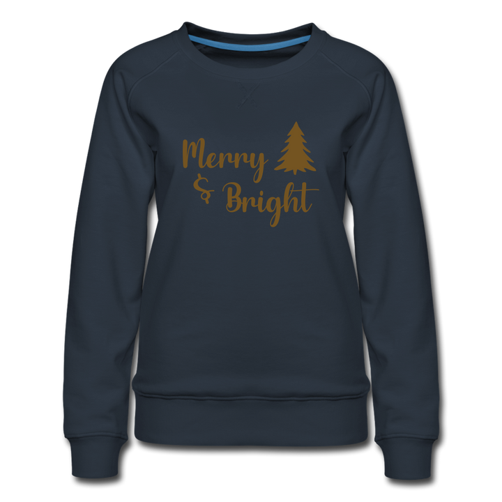 Merry And Bright Women’s Premium Sweatshirt - navy