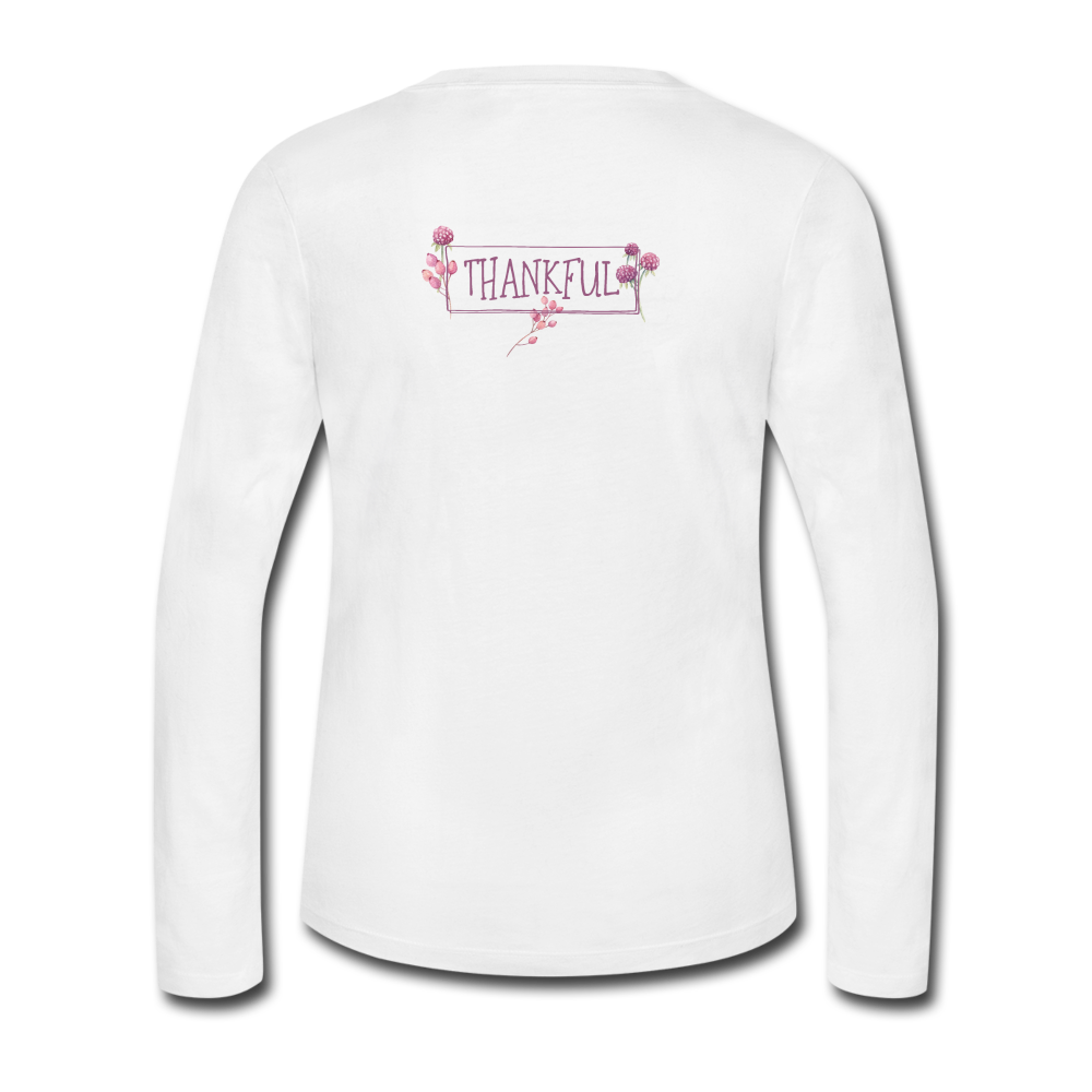 Through and Through Thankful  Long Sleeve Jersey T-Shirt - white
