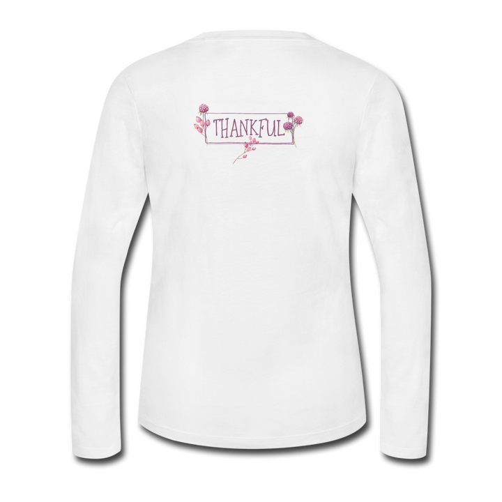 Through and Through Thankful  Long Sleeve Jersey T-Shirt - white