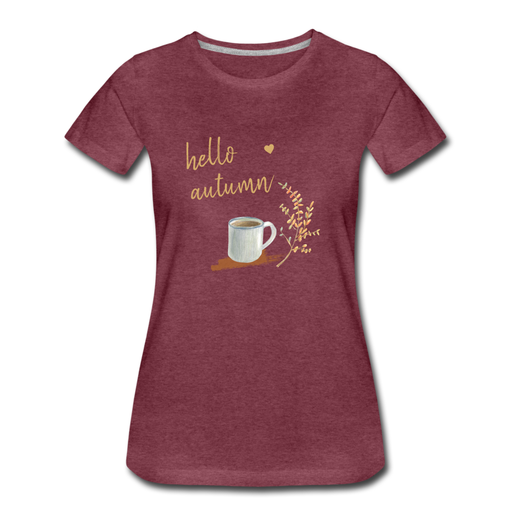 Hello Autumn T-Shirt - heather burgundy
