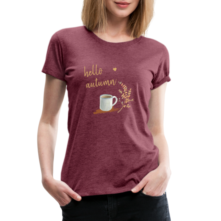 Hello Autumn T-Shirt - heather burgundy