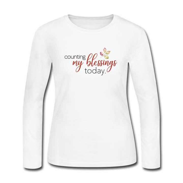 Counting My Blessings Long Sleeve - white
