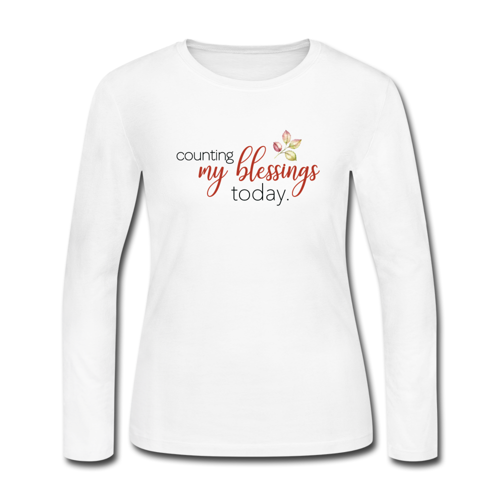 Counting My Blessings Long Sleeve - white