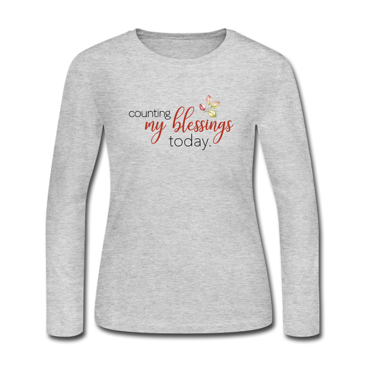 Counting My Blessings Long Sleeve - gray