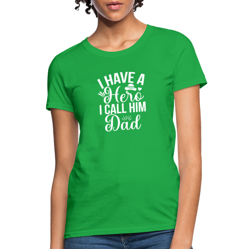 Hero Dad Cotton Women T-Shirt - bright green
